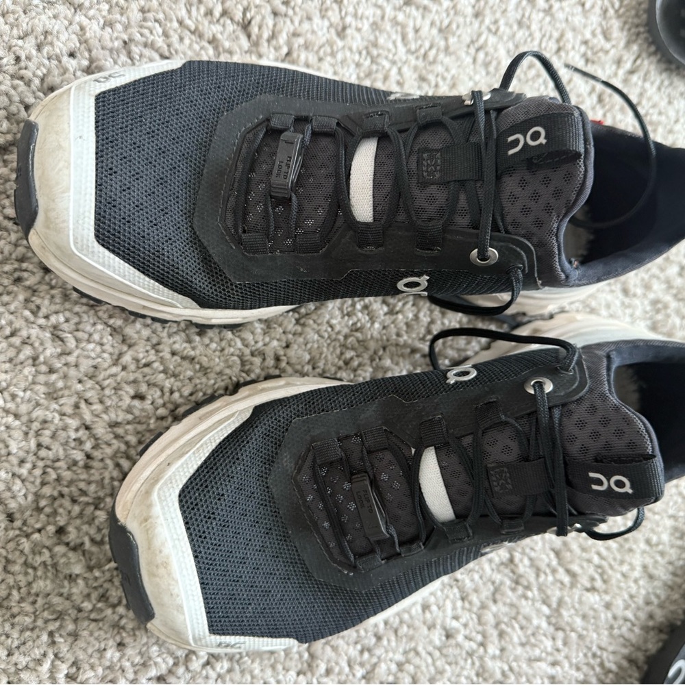 On Running Black and White Athletic Shoes Lightweight Performance